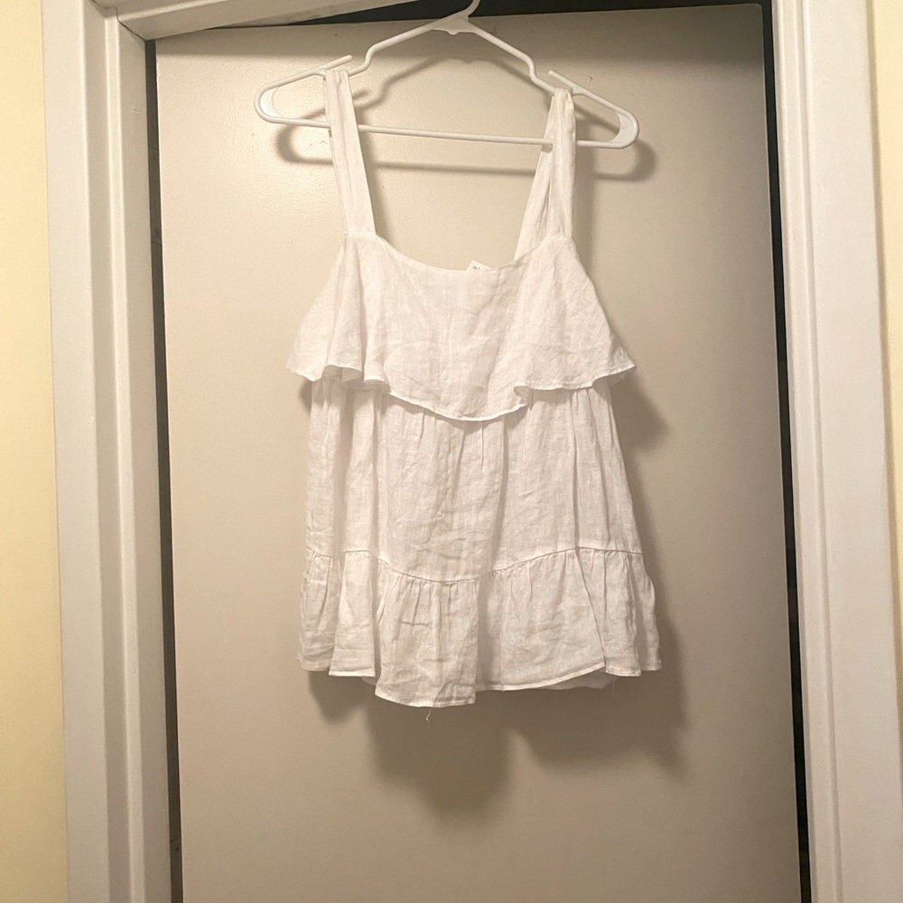 Zara layered white flowy tank